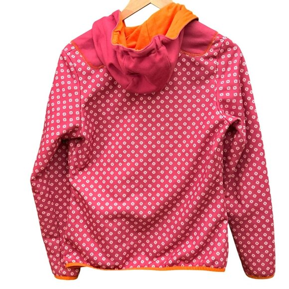 Almgwand Pink Orange Womens Hooded Jacket Size 38 Floral Pattern Full Zip - Picture 4 of 6